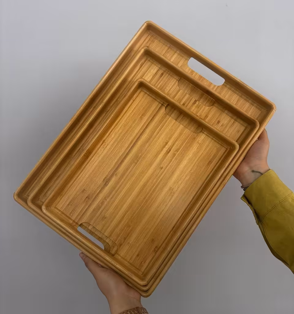 سینی چوبی مدل بامبو