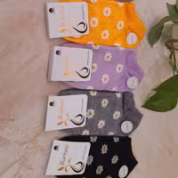 جوراب مچی فانتزی زنانه و دخترانه گلدار نخ کتان