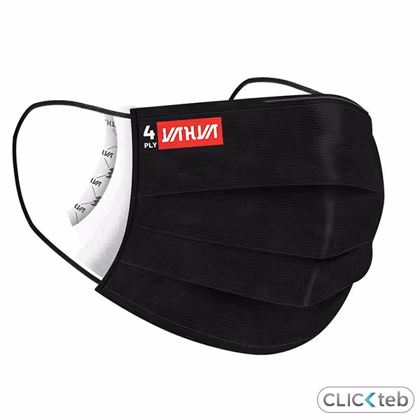 ماسک مقاوم 4 لایه یحیی کد 9999 مشکی - بسته بندی 24 عددی