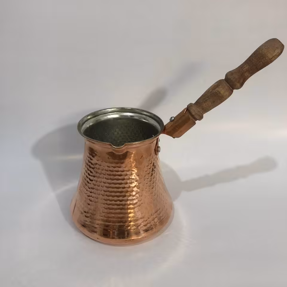 قهوه جوش دسته چوبی در سه سایز چکشی سایز 1