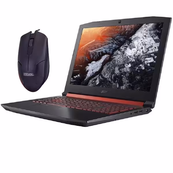 لپ تاپ ایسر مدل Nitro 5 AN515-54 با پردازنده i7 و صفحه نمایش فول اچ دی به همراه ماوس باسیم سادیتا مدل اس ام 55