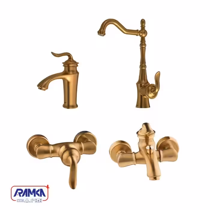 ست شیرالات شودر مدل لوکا طلایی مات