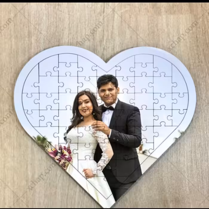 چاپ سابلیمیشن پازل قلبی گلاسه با طرح دلخواه 