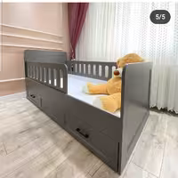 سرویس خواب وتخت دو منظوره کودک و نوجوان  سایز عرض 80 طول 180 سانت با دو عدد محافظ و کشوی چرخ دار بزرگ   رنگبندی دارد 