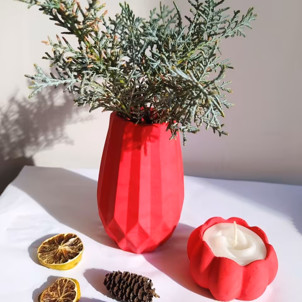   گلدان و جاشمعی دکوری بتنی