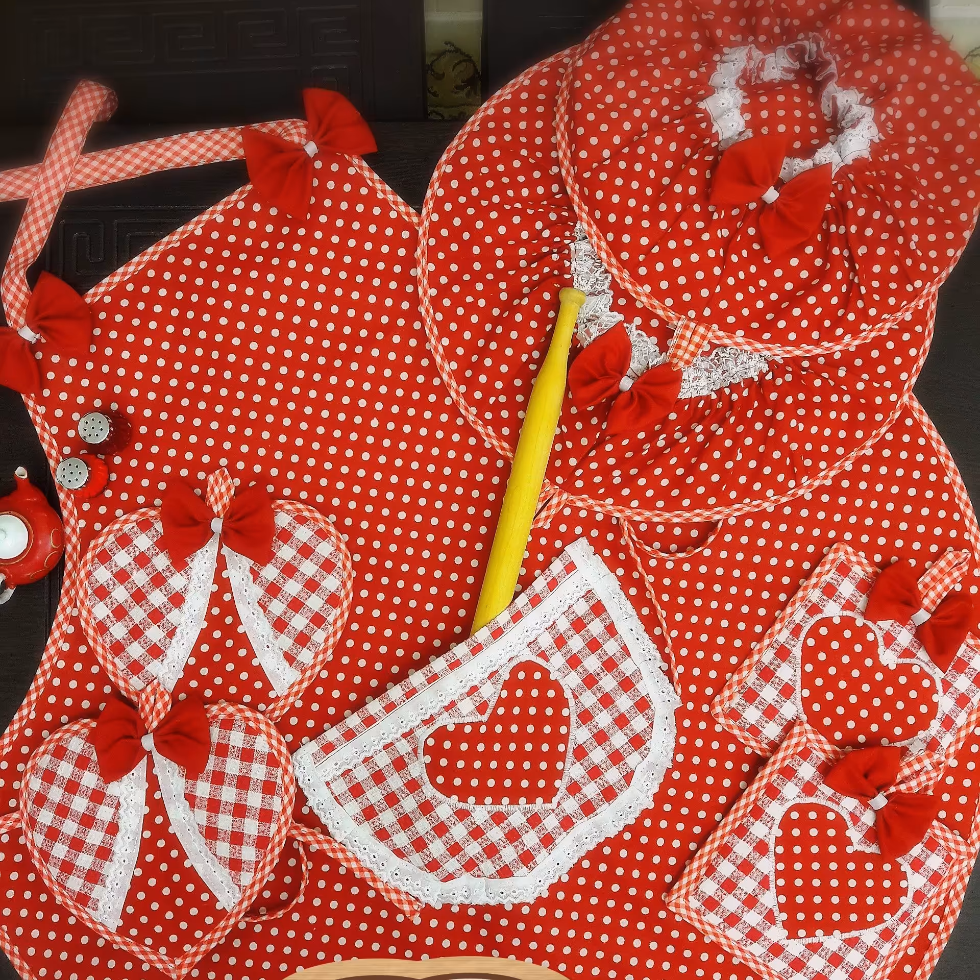 سرویس نیم ست کاربردی آشپزخانه کتان نخ 