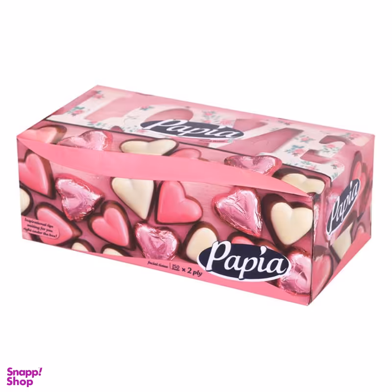 دستمال کاغذی 150 برگ پاپیا (Papia) مدل شکلات قلبی