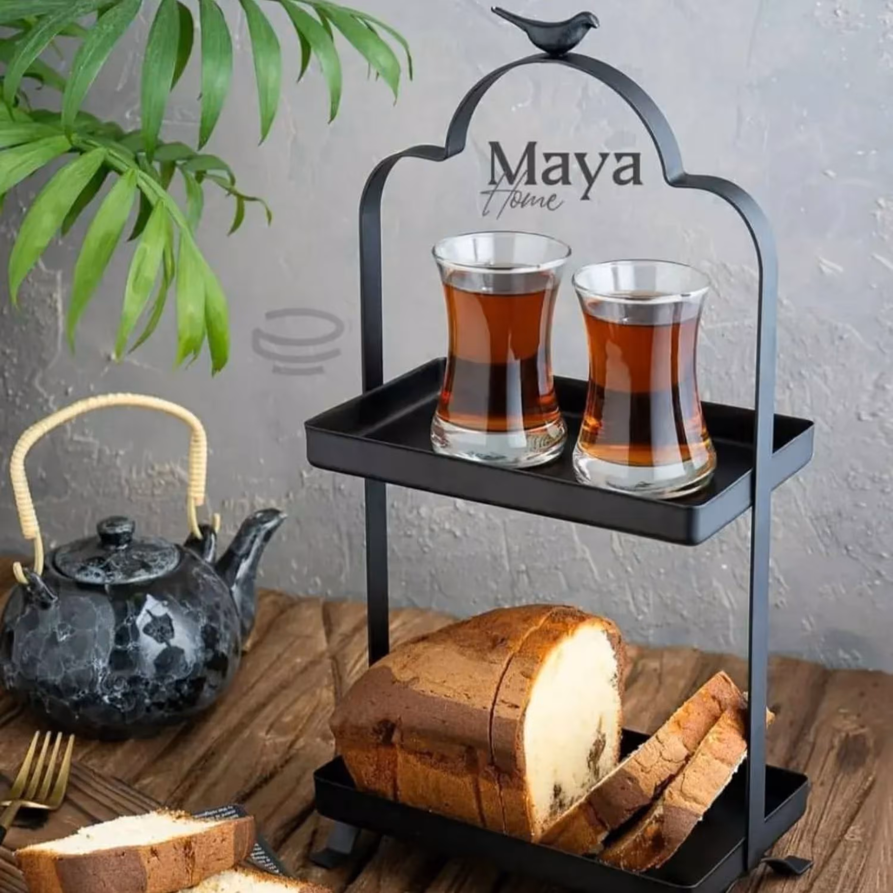 استند دو طبقه فلزی رنگ کوره ای ثابت ضد زنگ