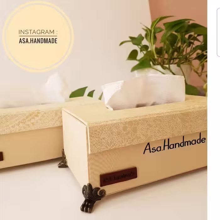 ست جعبه دستمال کاغذی و سطل آشغال 