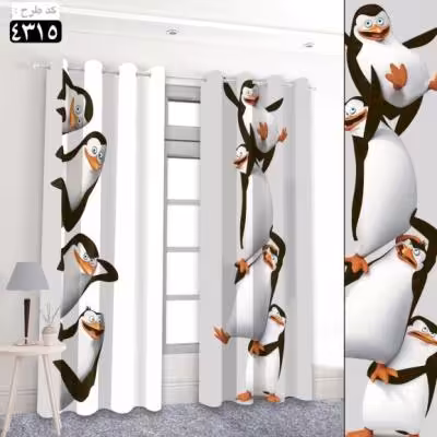 پرده تصویری طرح پنگوئن های ماداگاسکار