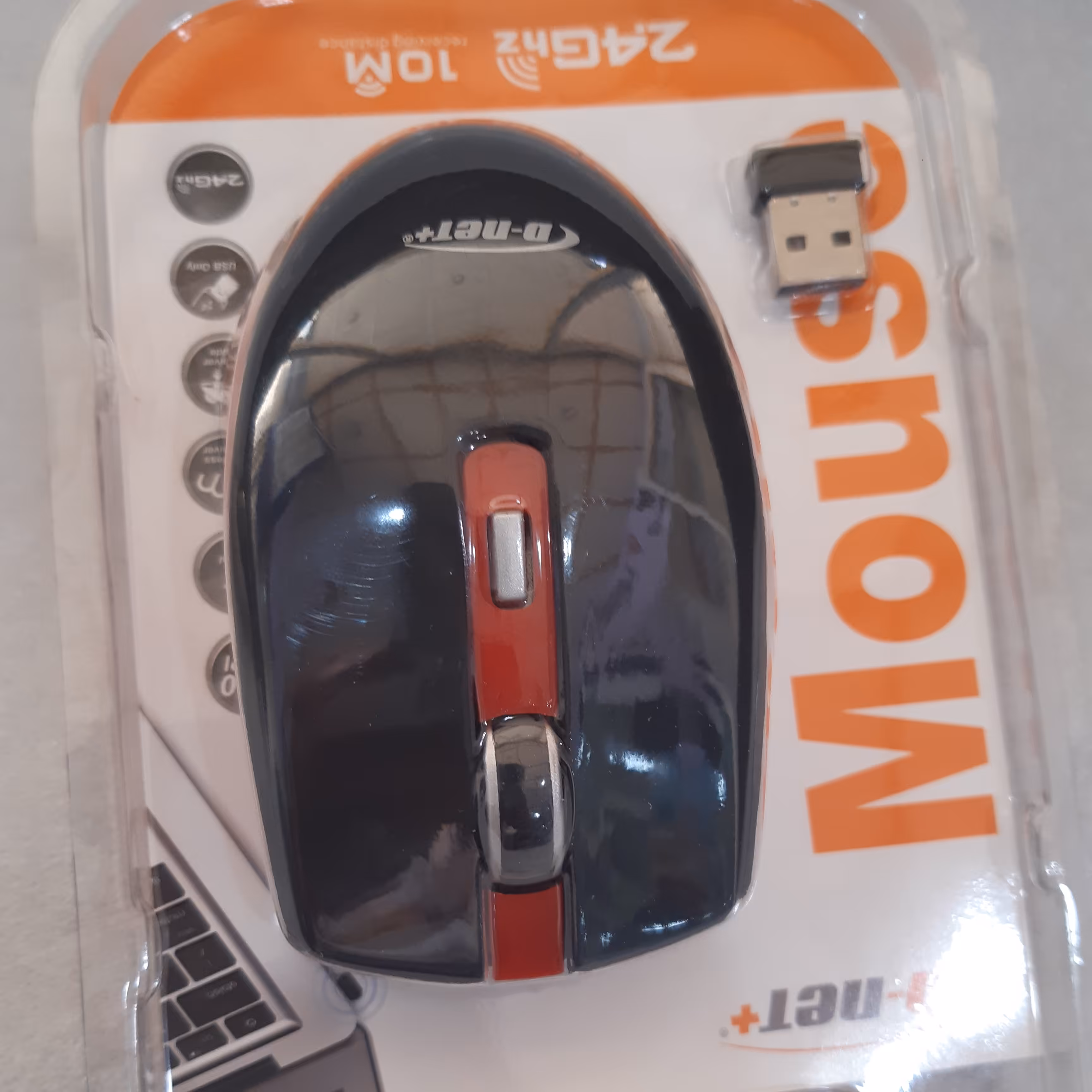 ماوس بلوتوثی بی سیم DT-219 Dnet رنگ مشکی-قرمز