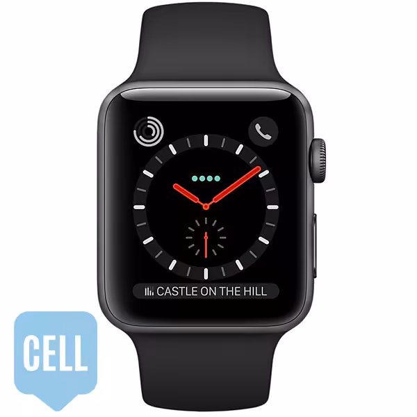 سری 3 استیل مردانه 42 میلیمتری Space Black Stainless Steel Case with Black Sport Band - Hiapple.ir