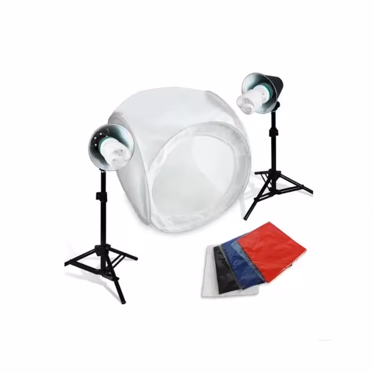 کیت خیمه با نورثابت کم مصرف Kit 80x80cm   پایه دوربین