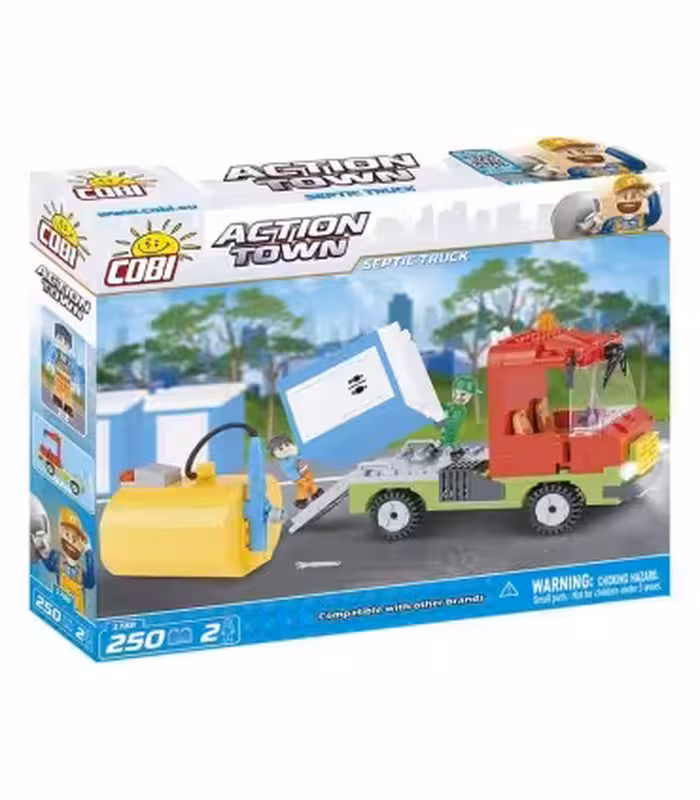 اسباب بازی ساختنی مدل زندگی شهری- کامیون تصفیه فاضلاب Cobi Action Town Septic Truck