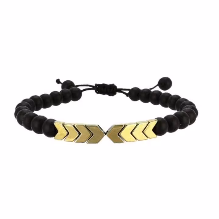 دستبند اونیکس مشکی و حدید(زنانه و مردانه)