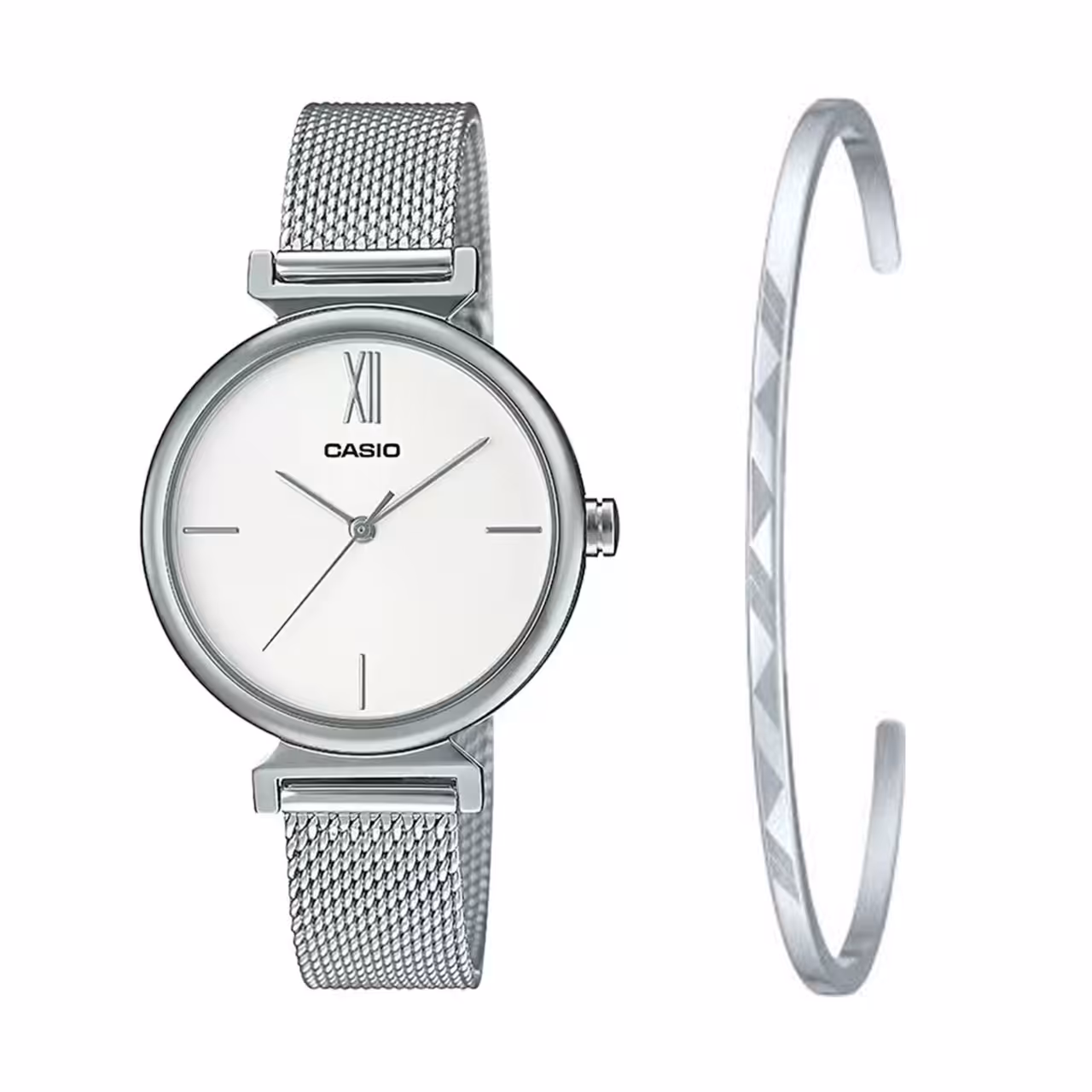 ست دستبند و ساعت مچی عقربه ای زنانه کاسیو مدل LTP-2023VM-7CDR