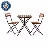 میز و صندلی تاشو چوبی 2 نفره سالوت