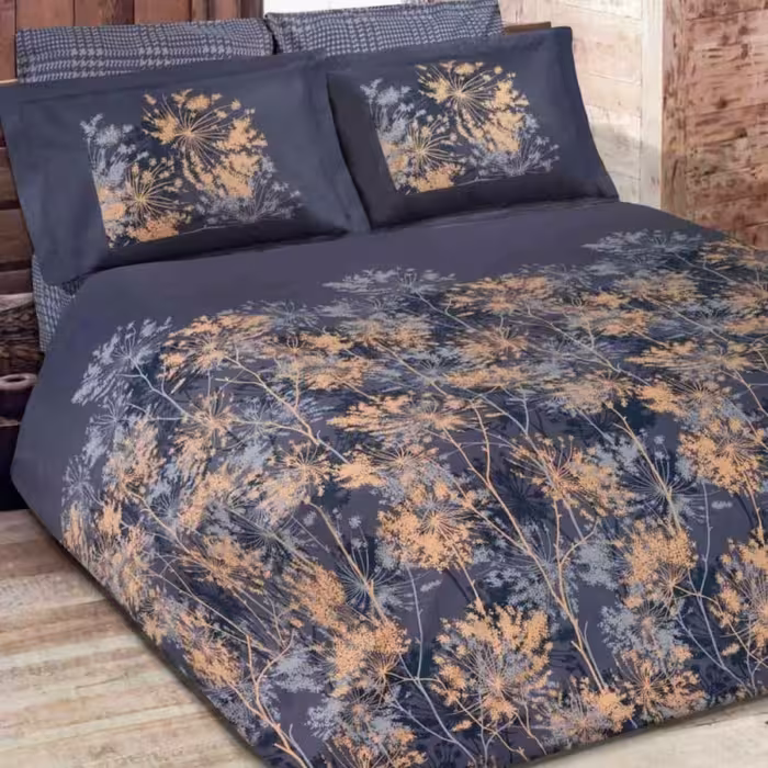 ست لحاف دو نفره کتان 4 تکه طرح هرمس 