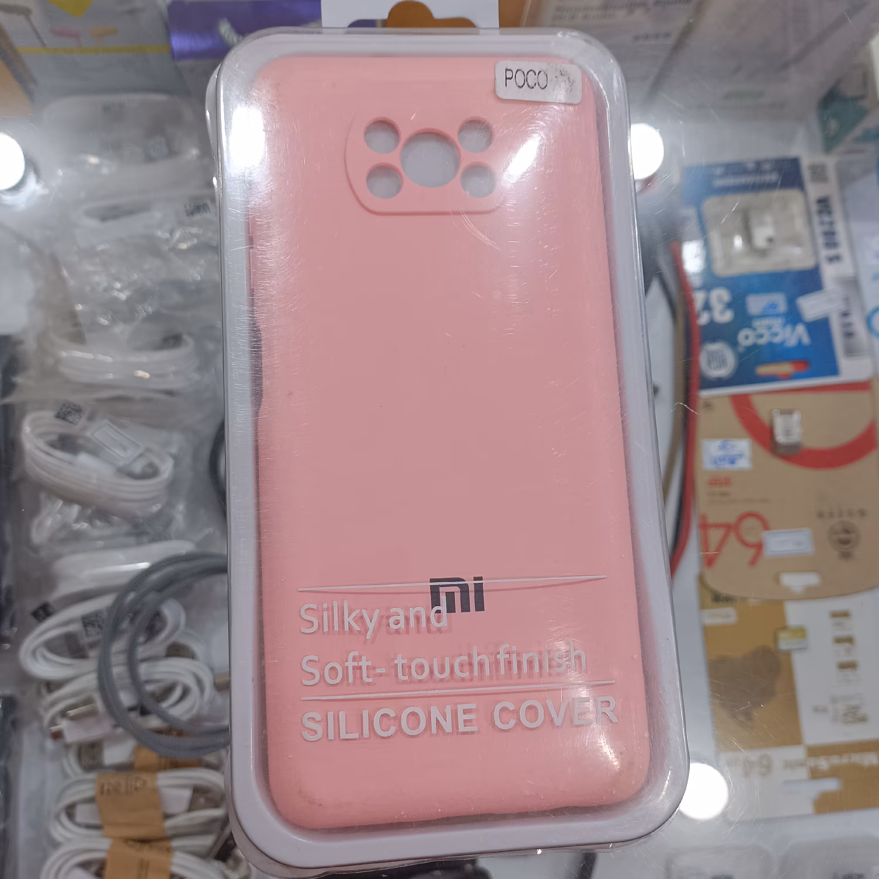 قاب شیایومی X3pro مدل سیلیکونی رنگ صورتی