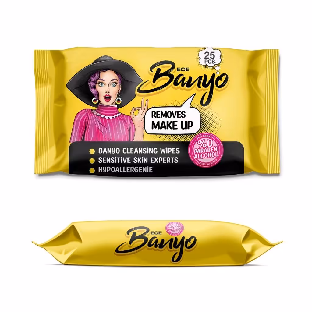 دستمال مرطوب بانیو مدل make up بسته 25 عددی

