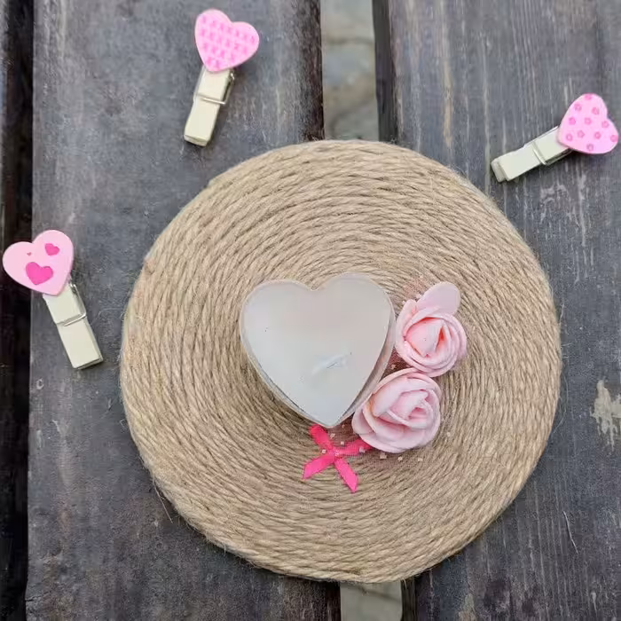 گیفت عقد و نامزدی و عروس شمع فانتزی دکوری صورتی