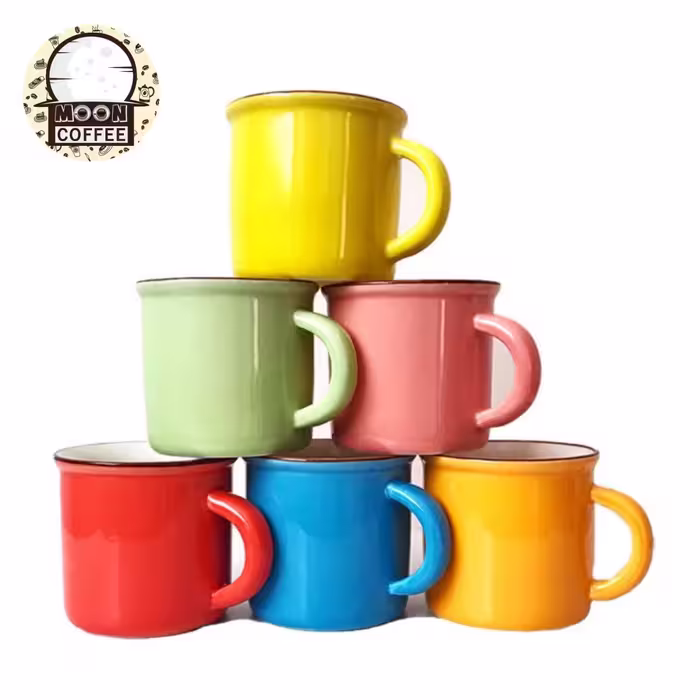 فنجان قهوه خوری رنگی سرامیک