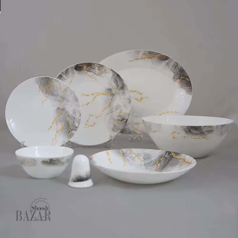 سرویس پذیرایی 28 پارچه پارس اپال مدل اسکای طوسی کد 935