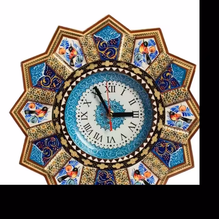ساعت دیواری میناکاری و خاتم کاری کوچک هدیه تبلیغاتی