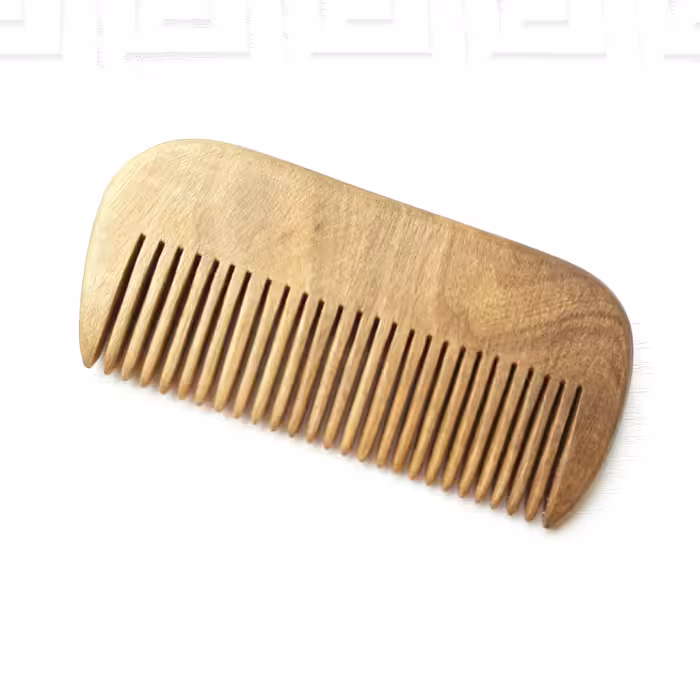 شانه چوبی جیبی دستساز چوب گردو یک تیکه  دندانه ریز ده سانت ایران چوبکده بیدسفید