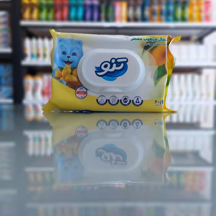 تنو دستمال مرطوب دست صورت و بدن معطر 60 عددی