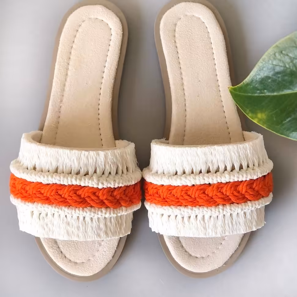 صندل تابستانی مکرومه رنگ و سایز قابل تغییر  کد 01