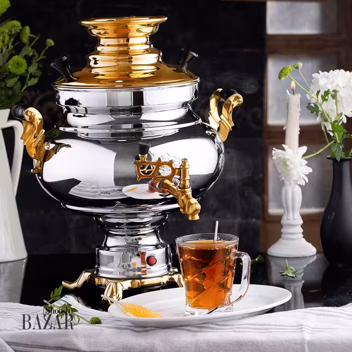 سماور برقی 5.5 لیتری عالی نسب سارینا نفیس طلایی