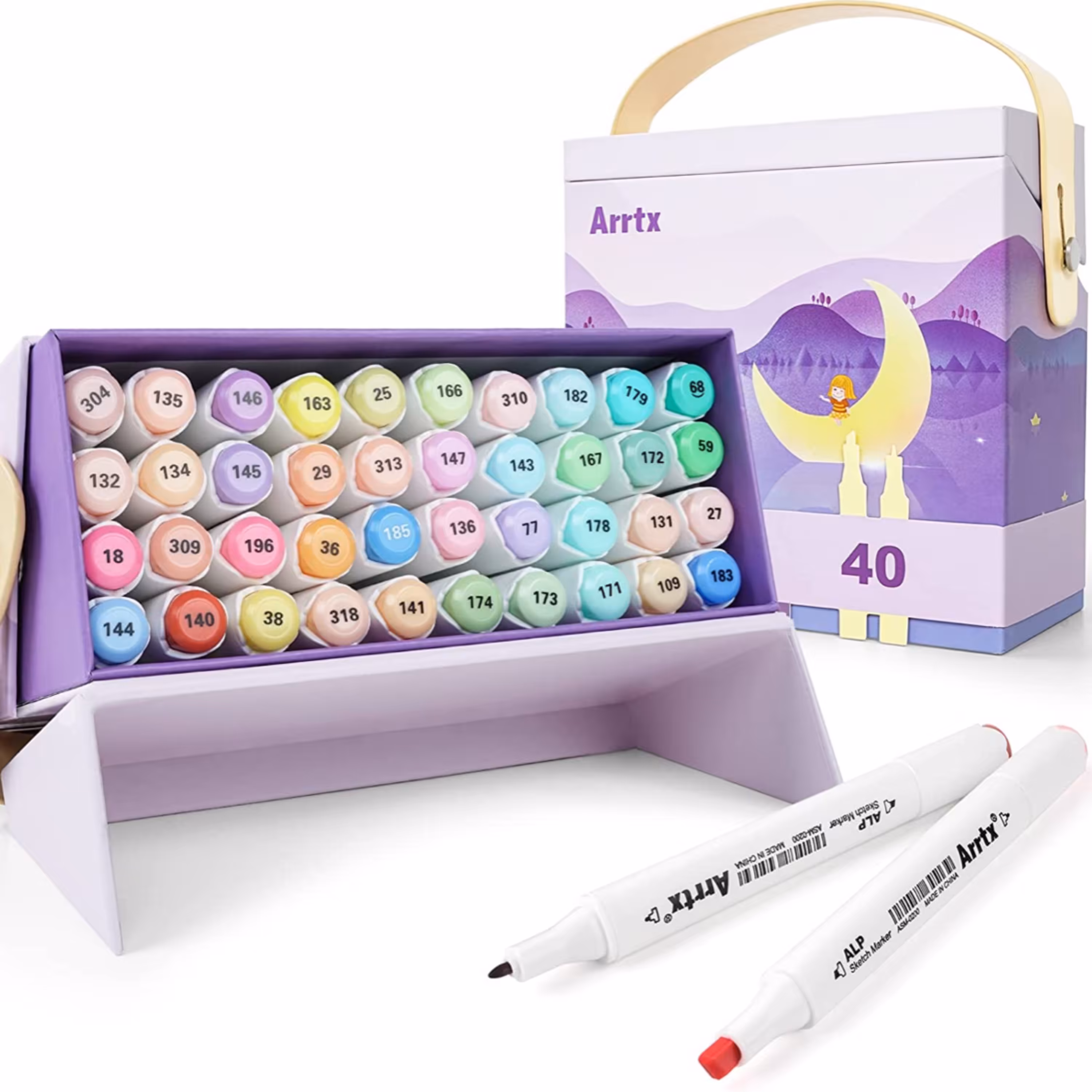 پک 40 تایی ماژیک اورجینال برندArrtx طراحی و راندو به همراه کیف بسیارجذاب