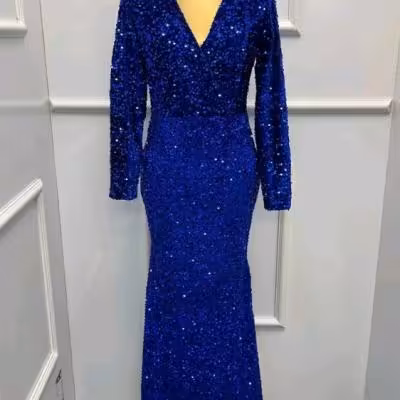 پیراهن شب زنانه پولکی مخمل مدل آرزو