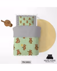 سرویس لحاف روتختی یک نفره 5 تکه کودک نوپه هوم Nopehome طرح خرس عروسکی کد TN10015