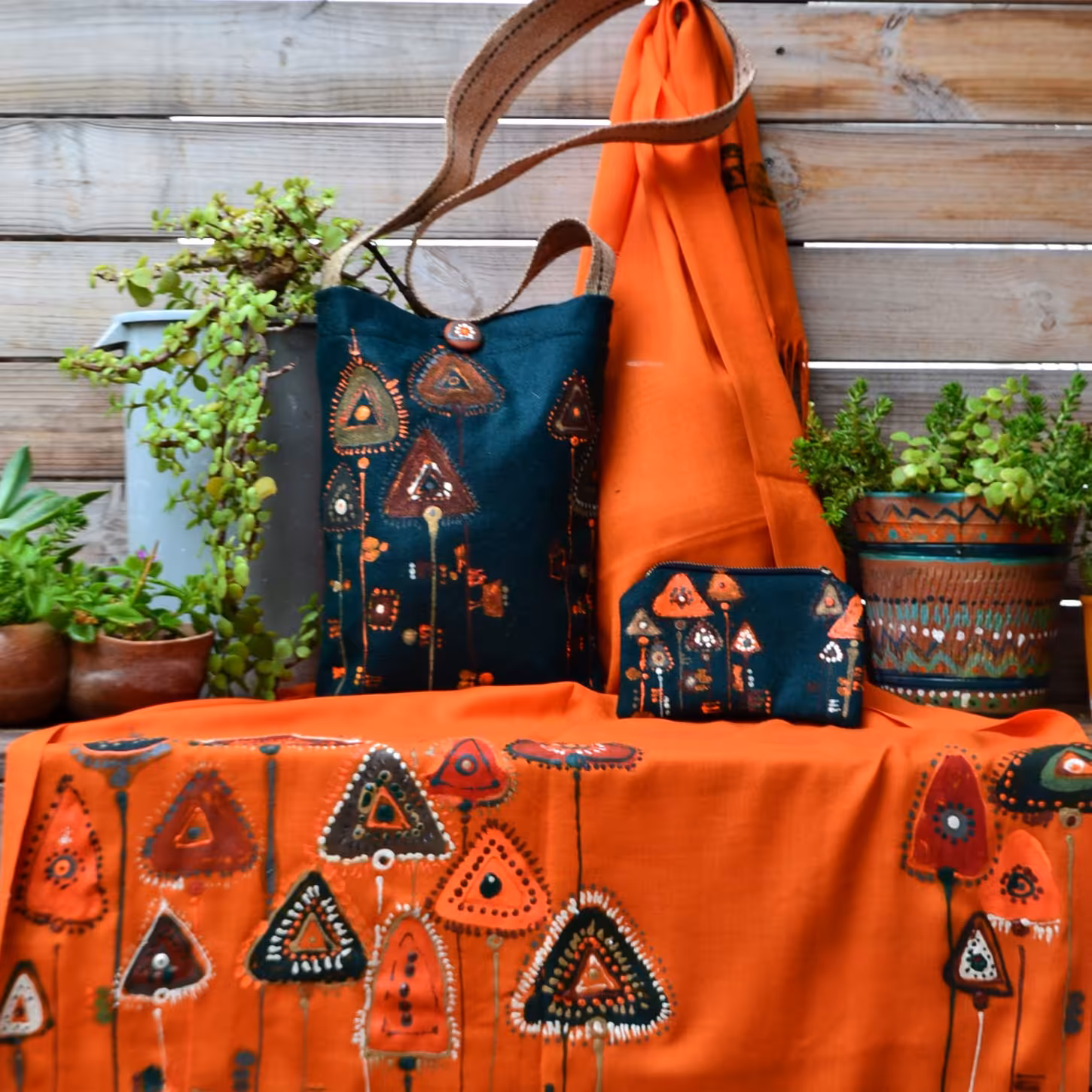 ست شال کیف و کیف پول مثلث نیک طبع دیزاین