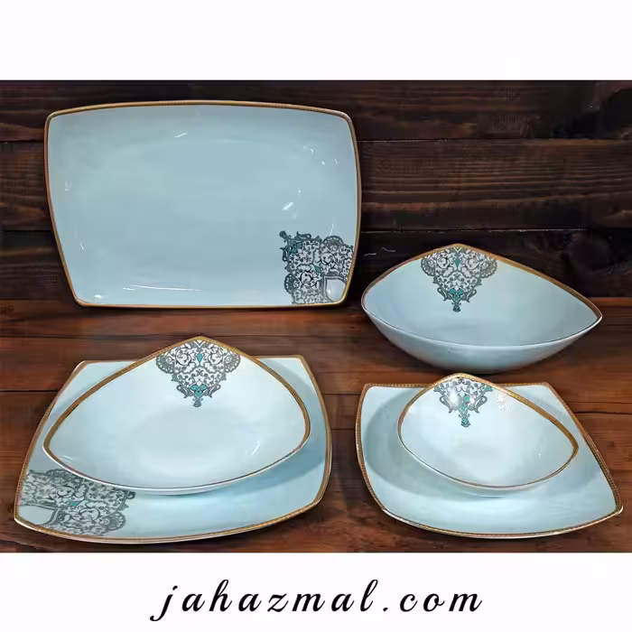 سرویس چینی پردیس طرح نارنیا فیروزه ای 30 پارچه کد 165I