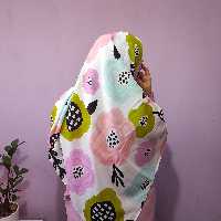 روسری نخی سالینو دور دست دوز طرحدار گلگلی عرض 140   مناسب بهار  مجلسی مهمانی روزمره