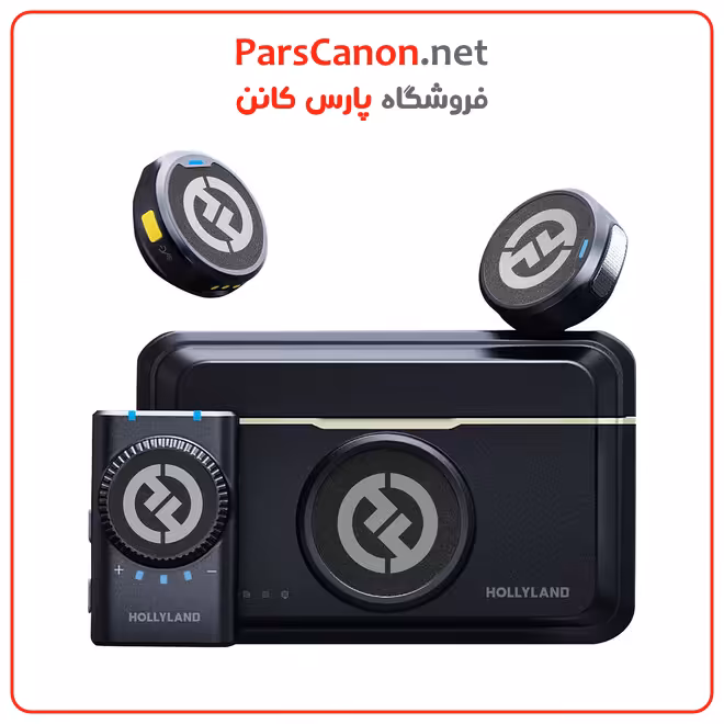 میکروفون بیسیم هالی لند Hollyland LARK M2 DUO 2-Person Wireless Camera-Mount Microphone System (2.4 GHz, Shine Charcoal)