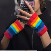 دستکش اسپرت رنگی رنگی لاانگشتی فری سایز