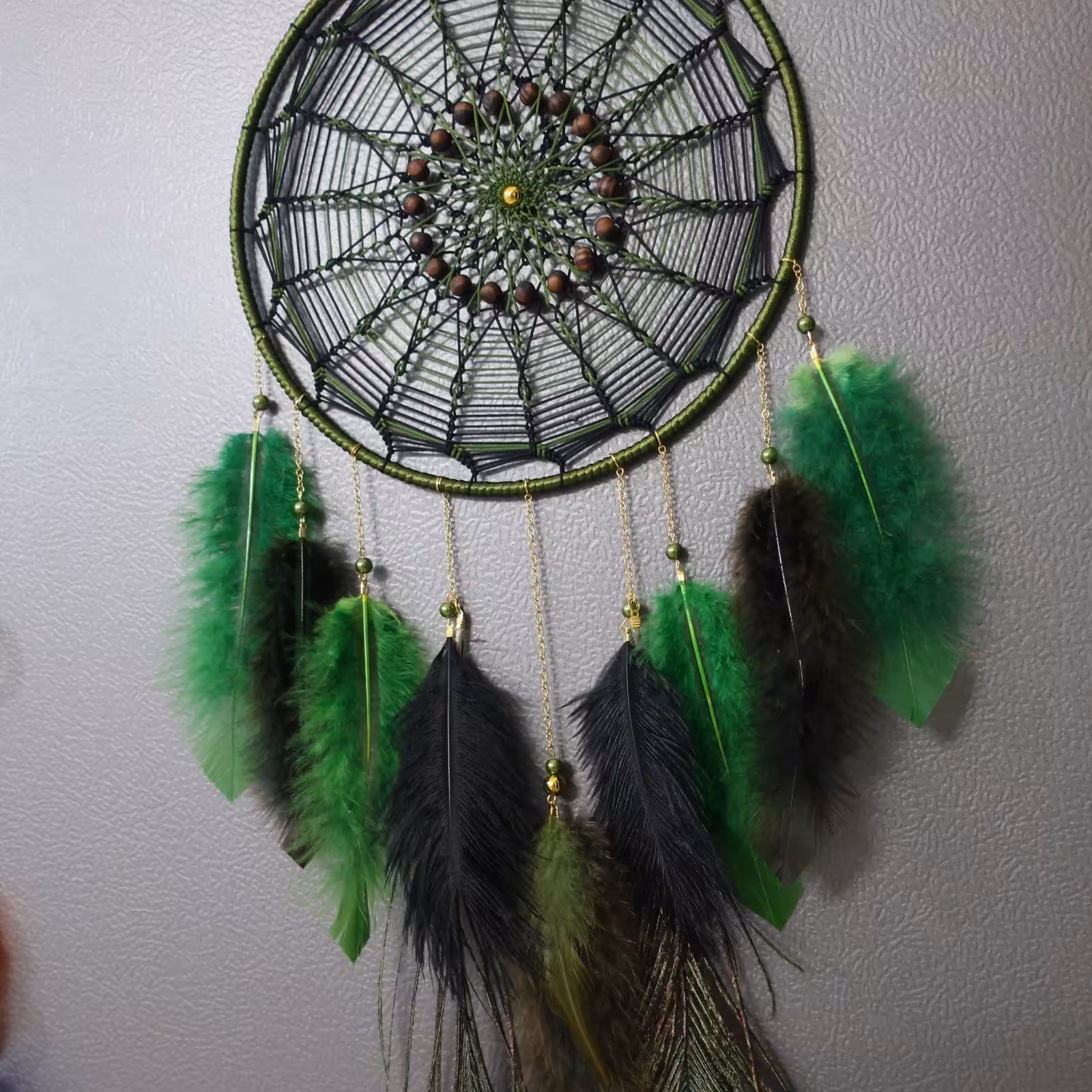 اویز منزل با پرهای طبیعی طاووس