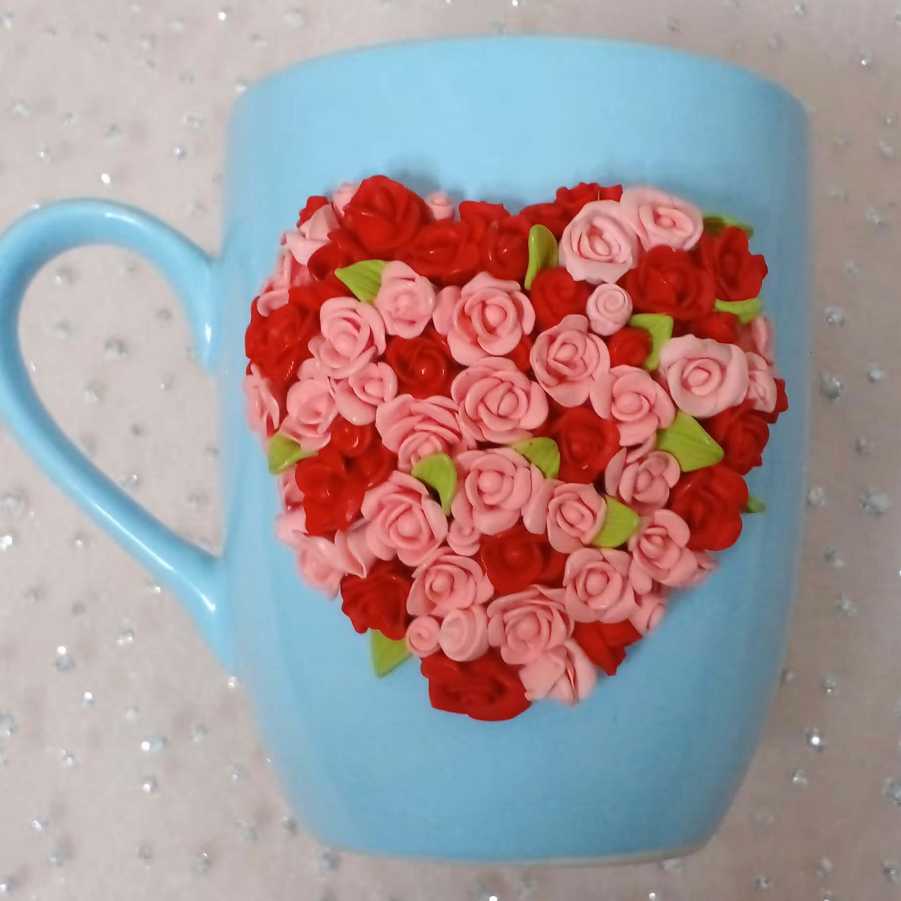 ماگ خمیری قلبی