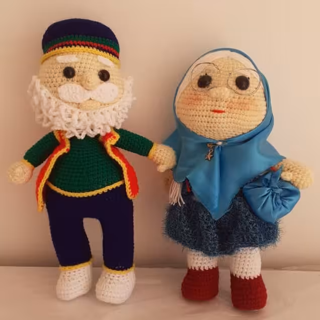 عروسک بافتنی ننه سرما وعمو نوروز