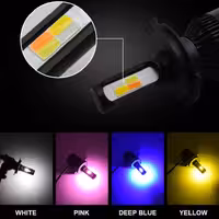 هدلایت 4 رنگ پنج حالته فلاشر دار پایه H7 بسته دو عددی h7