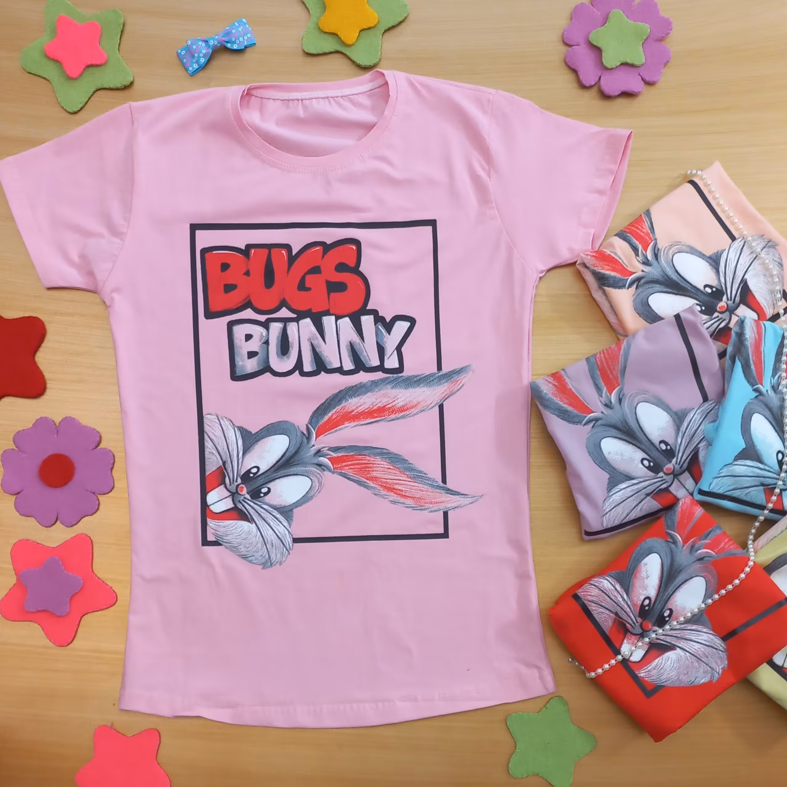 تیشرت دخترانه طرح باگز بانی