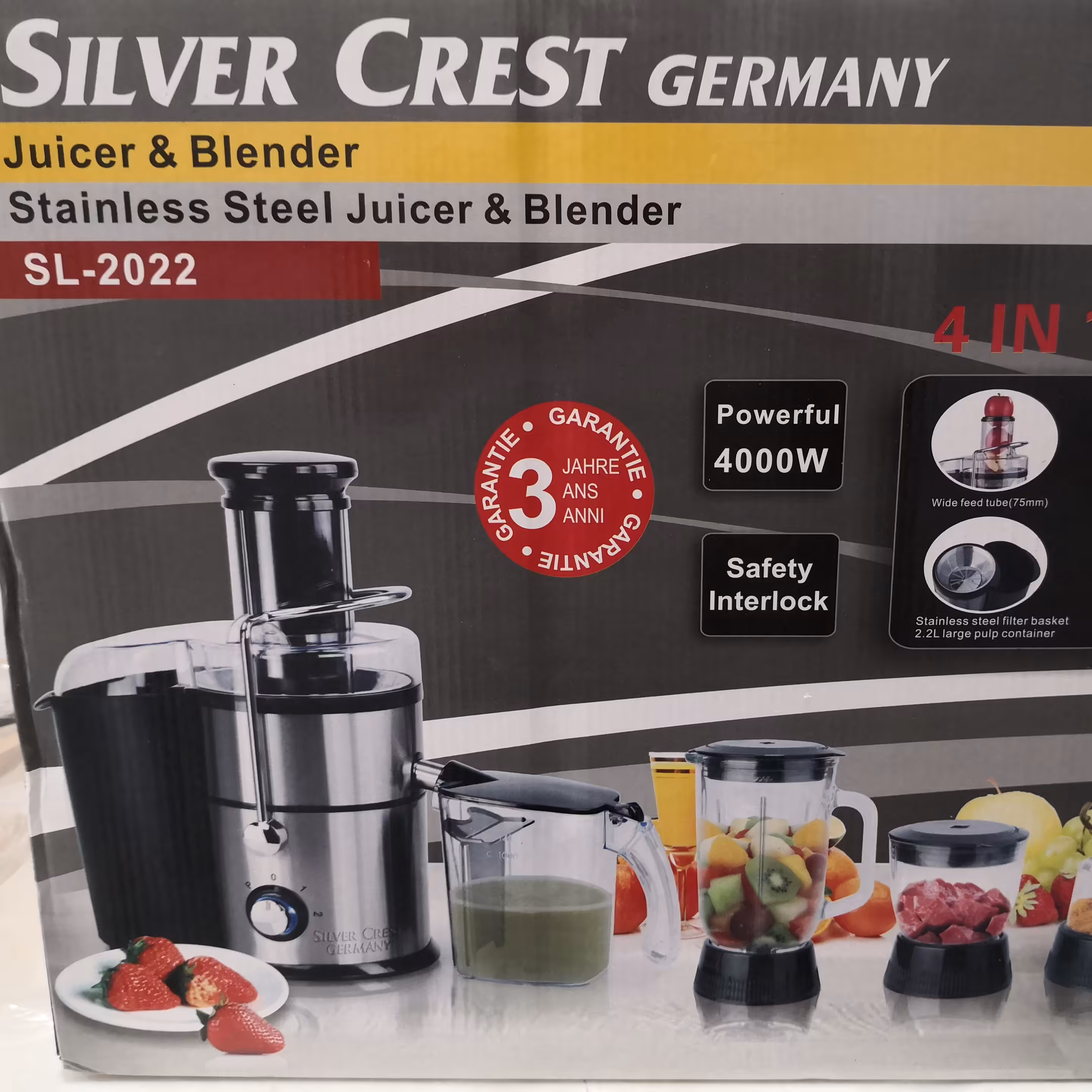 آبمیوه گیر چهار کاره سیلور کرست مدل SL-2022