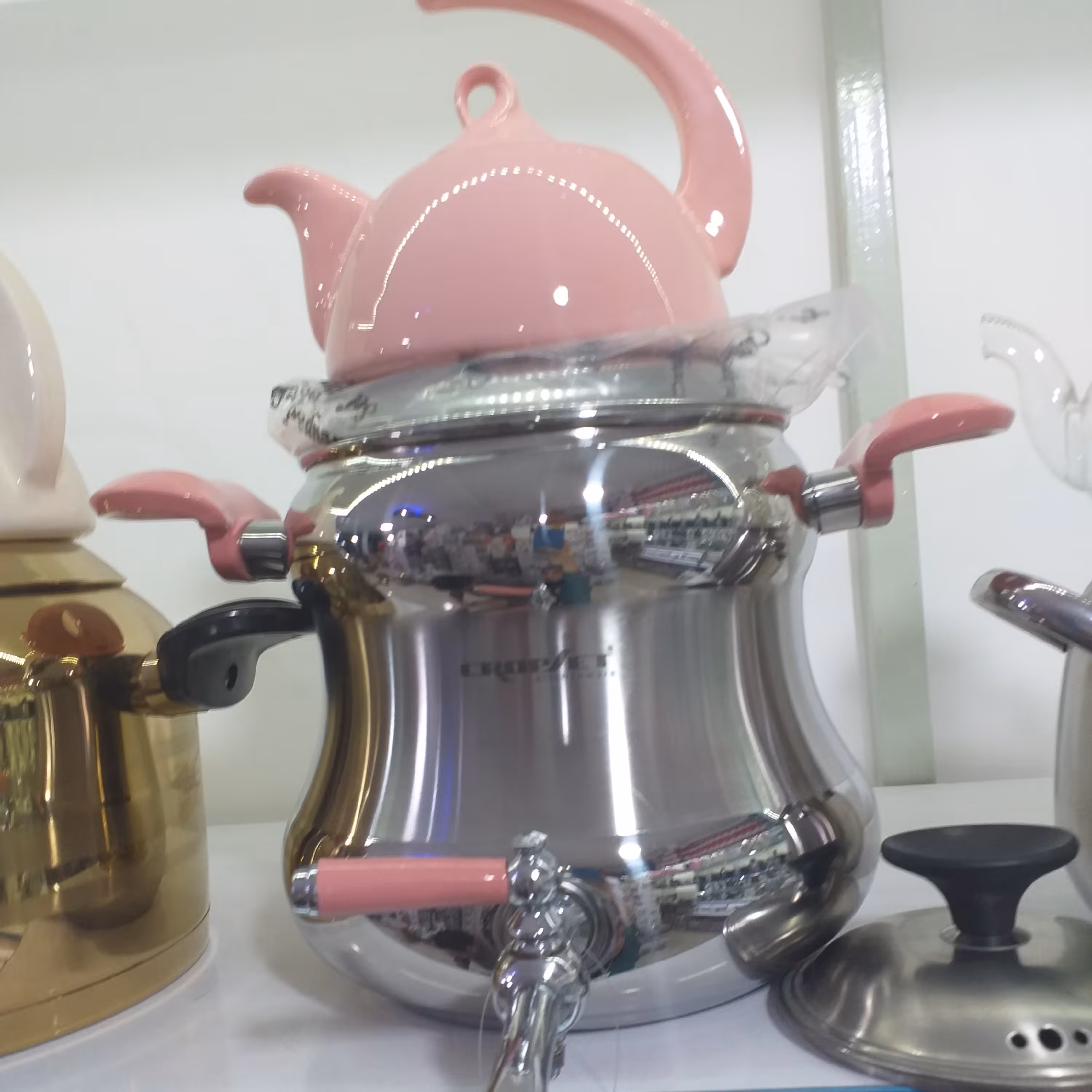 سماور روگازی کروپ ست همراه با قوری 6 لیتر