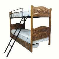 تخت خواب دو طبقه قائم مدل نگار کد GO31 با کشو و کفی فنسی با تحمل وزن 130 کیلوگرم