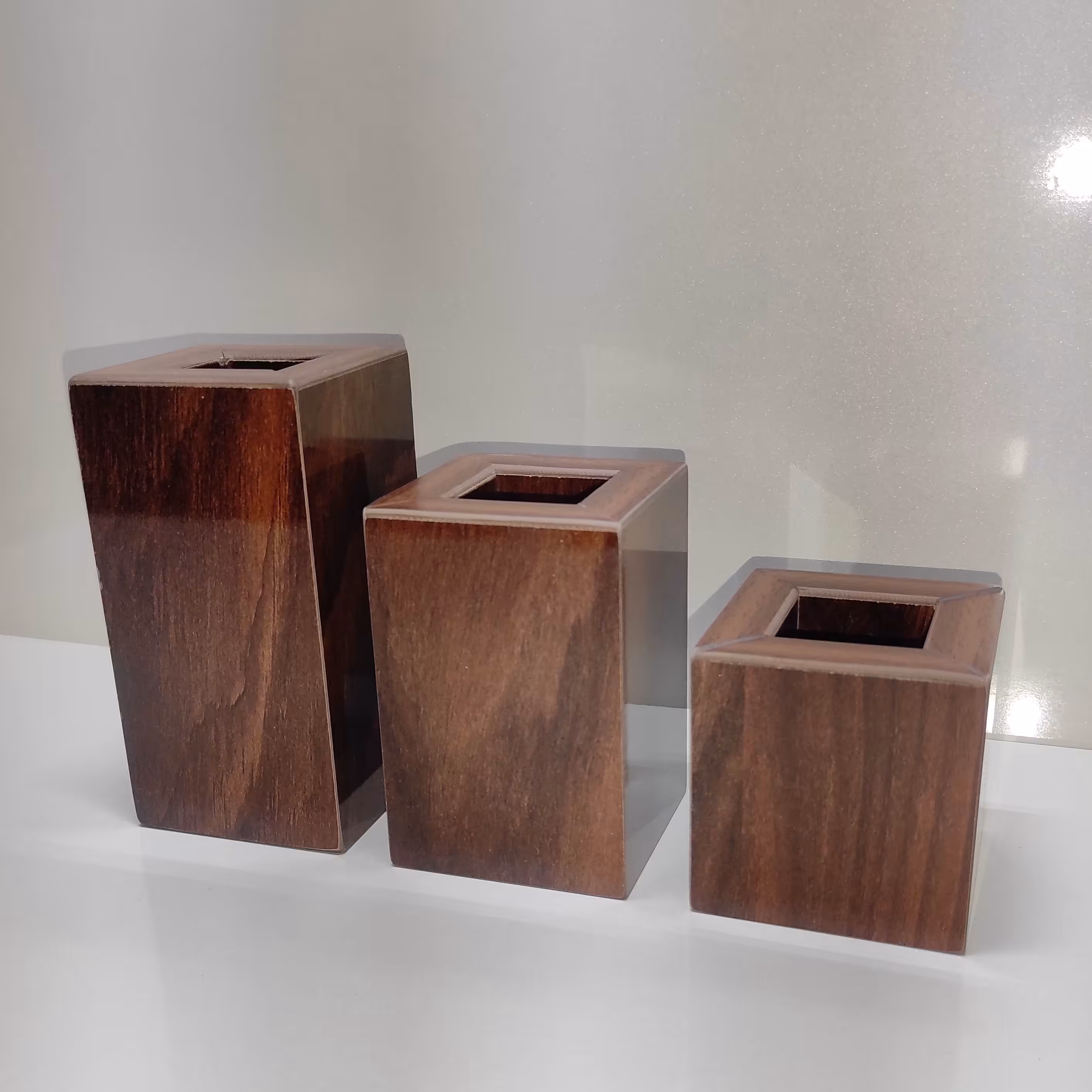 گلدان سه تایی تزئینی یوسمیت تیره از جنس ام دی اف 