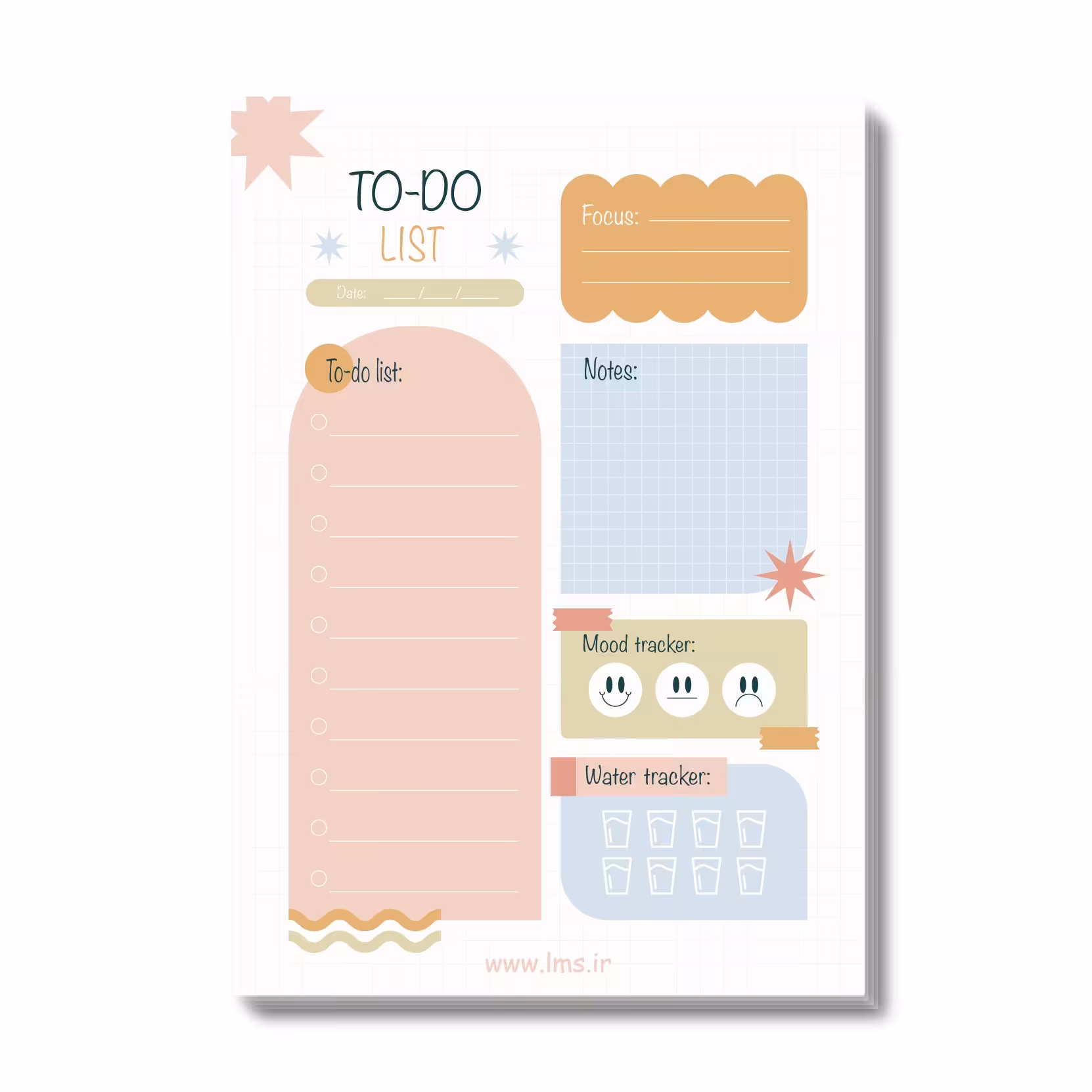 نوت پد برند ویکدی طرح مدرن کد 1 سایز  A6